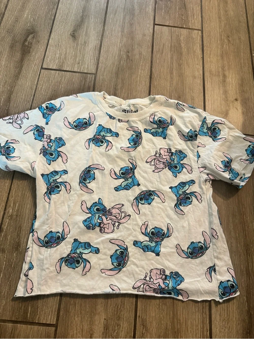 Disney White Kids Stitch & Angel All-Over Graphic Tee